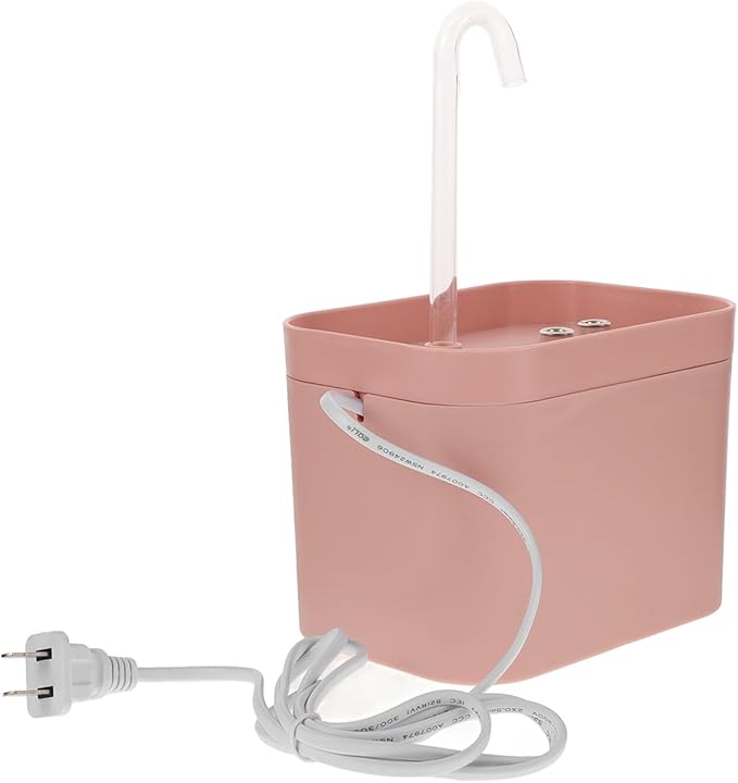 PRETYZOOM Automatic Cat Water Fountain Pink USB Pet Water Dispenser with Silent Motor Lightweight Portable Circulation Feeder for Cats Dogs and Kittens Elegant Flower Shape Outlet