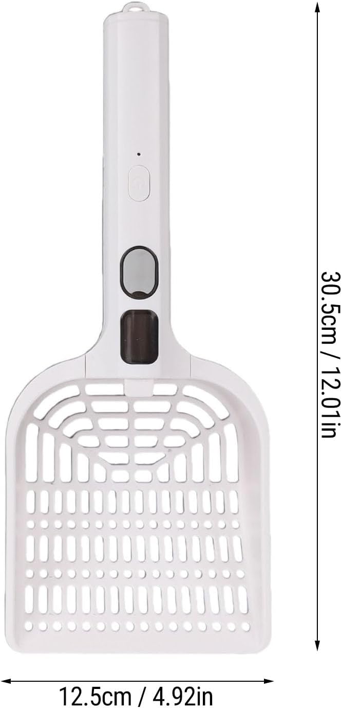 Cat Litter Scoop, Rechargeable Portable Litter Shovel Plastic Large Cat Poop Sifter with Spray Mist for Pet Cleaning