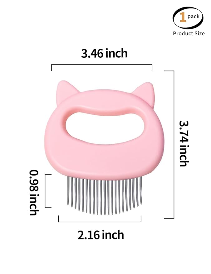 Cat Comb Pet,Short Hair Removal Massaging Shell Comb Long Hair Removal Soft Deshedding Brush, Grooming And Shedding Matted Fur Remover Massage Dematting Tool for Dog Puppy Rabbit（Pink）