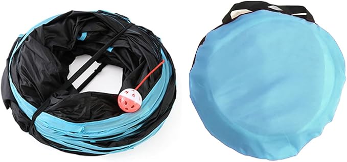 Cat Tunnel,3 Way Large Collapsible Tunnels Tube Upgrade with 4 Peek Hole,S-Shaped Maze House Play Toy Interactive Cat Toy for Cat Kitten Kitty Rabbit
