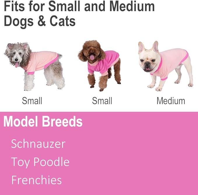 Classic Fleece Dog Sweater – Soft & Warm Stretchy Sweatshirt for Small Dogs & Cats, Cold-Weather Pullover for Everyday Wear (Dark Pink, Small)