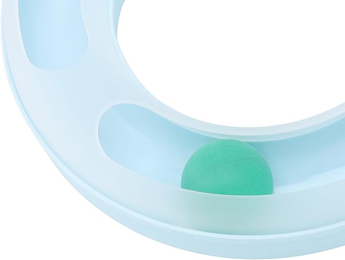 Cat Toys, Cat Tray Toys Kitten Turntable Figure 8 Shaped Cat Turntable Track Ball Toy, Interesting Turntable Kitten Ball Track Toy for Pet Cat Interactive Entertainment