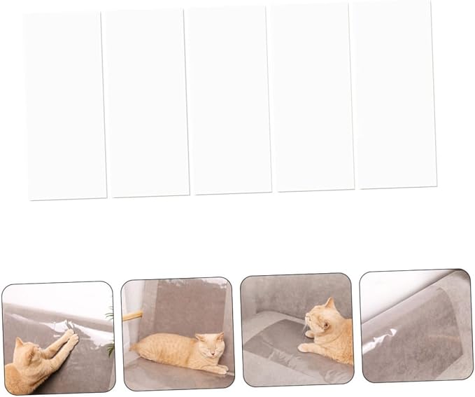 Toyvian 5pcs Cat Scratch Protector Patches Furniture for Cats Easy to Install Scratch Deterrent Stickers for Sofas Chairs and Beds Wear-Resistant Design