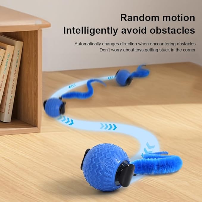 Tri-San Rechargeable Interactive Cat Toys for Bored Indoor Adult Cats - Motion-Activated Engaging Playtime Toys, for Cats (Orange, Blue)