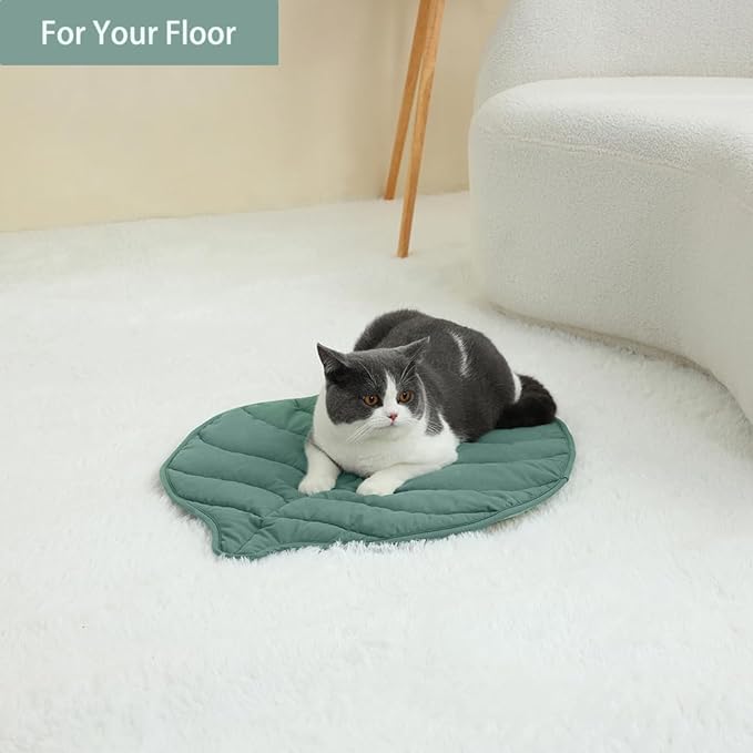 Letalong 30 X 20 Inch Leaf Shaped Cotton Cat Bed Pad, Warming Cat Mat, Pet Warming Pad for Cats, Warmer Mat for Feral and Indoor Cats, 2025 Enlarged and Thickened Leaf Beds