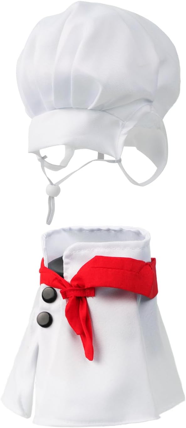 2PCS Pet Cooking Set Halloween Cosplay Pet Clothes Costume Chef Hat for Cats and Small Dogs Cap Dress Up Photo Props