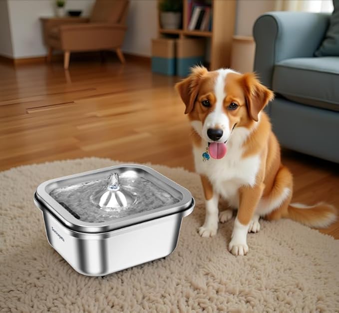 Cat Water Fountain Stainless Steel, Automatic Pet Drinking Fountain Water Bowl Indoor Pet Feeding Watering Supplies