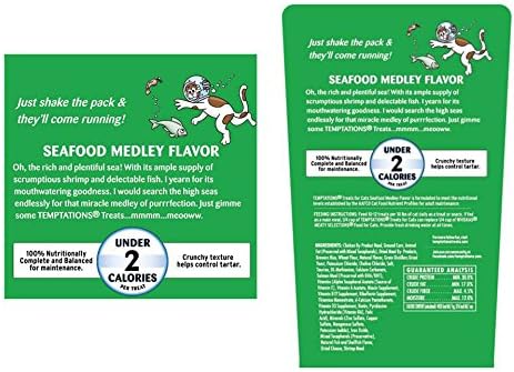 Temptations Treats for Cats Bundle: Seafood Medley (16 oz) and Tasty Chicken (16 oz)