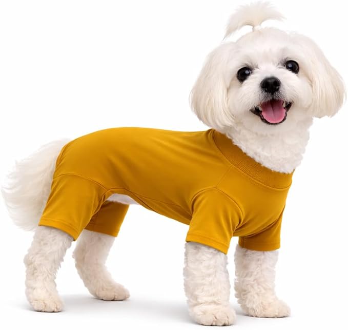 Lovelonglong Dog Full Bodysuit – Stretchy Yoga Fabric 4-Leg Dog Pajamas, Breathable & Lightweight Dog Onesie for Indoor & Outdoor, Shedding Control & Travel Wear