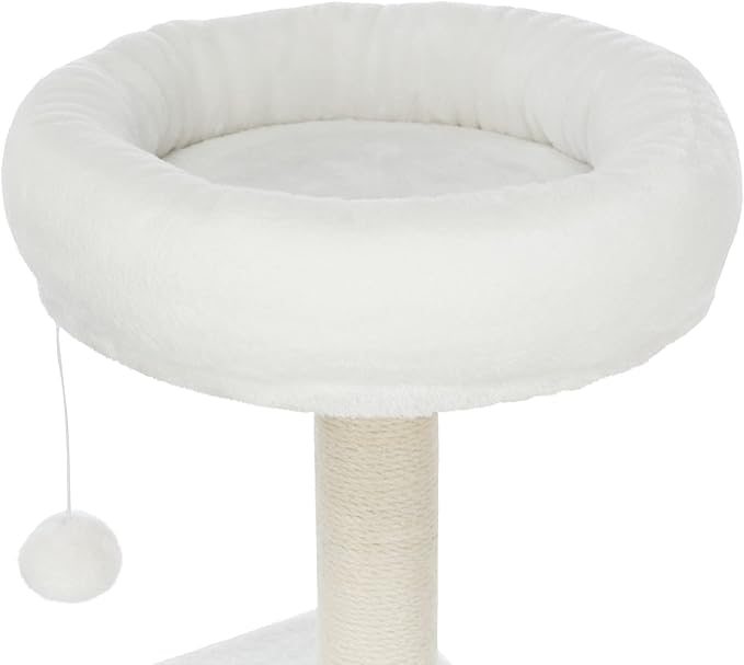 TRIXIE Seli Cat Tree – Cat Tower with Sisal Posts, Condo, Padded Platforms & Hanging Toy – Cat Furniture for Indoor Cats – Cream, 21.1" x 21.1" x 59.1"