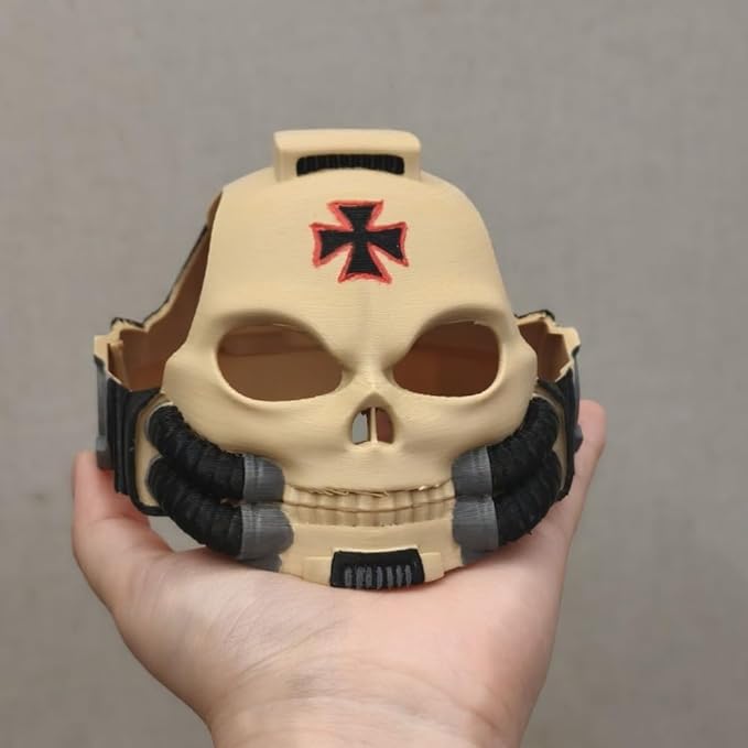 3D Printed Fantastic Cat Helmet with Creative Skull Design for Small Cat Mask