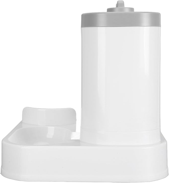 2 in 1 Automatic Cat Feeder and Water Dispenser, Large Capacity Self Feeding Dog Food Dispenser Gravity Food Bowl with 1l Water Tank for Multiple Pets (Gray)
