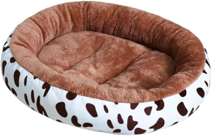 Warming Round Plush Pet Bed, Winter Warm Dog Bed for Small Dogs & Cat Bed for Indoor Cats, Calming Pet Mat Pad for Puppy Kitty, Pet Supplies(White,Medium)