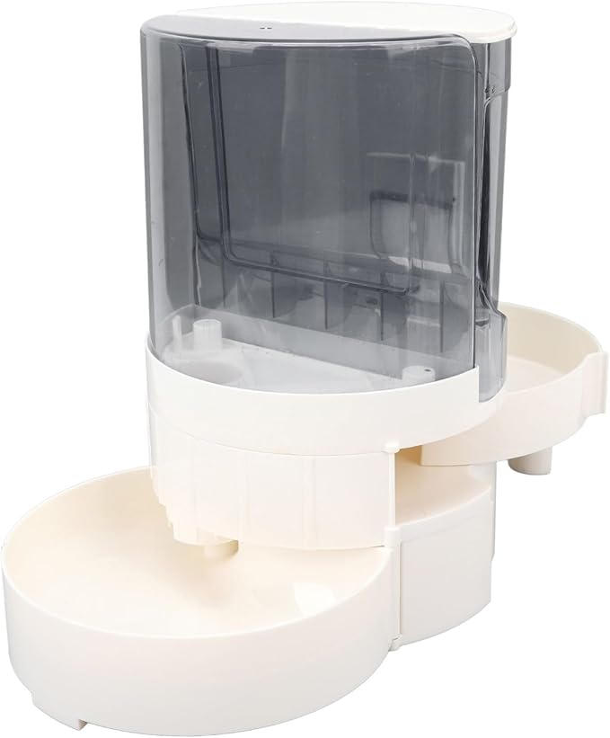 Asixxsix Automatic Pet Feeder, Rotating Retractable Design Blocks Dust Automatic Cat Feeder, 2 in 1 Pet with 1.3lbs Food .3L Water Capacity for Cats Small Dogs (Grey)