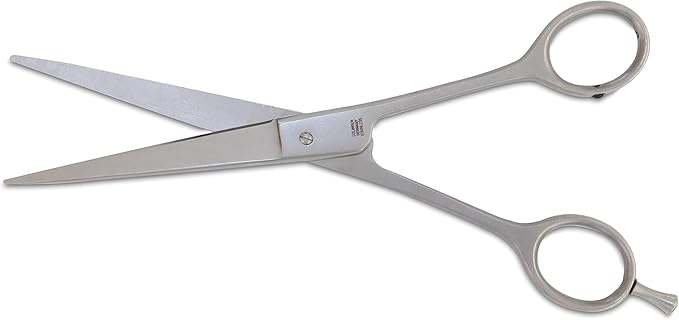 Mars Professional Ergonomic Stainless Steel Hair Cutting Shears with Fingerhook, Microserrated, 7" Length