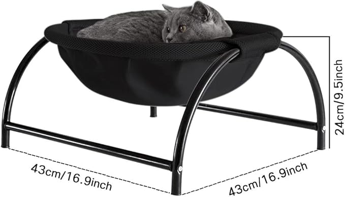 JUNSPOW Cat Bed Dog Bed Pet Hammock Bed Cat Sleeping Cat Supplies Pet Supplies Whole Wash Stable, Detachable & Breathable Easy Assembly Indoors Outdoors, 16.9 in x 16.9 in x 9.5 in