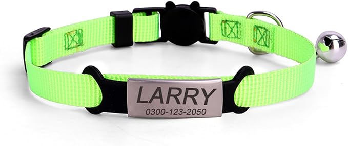 Personalized Kitten Cat Collar with Safe Breakaway Quick Release Buckle Bell ID Tag Custom Name and Phone Number for Boy Girl Cats