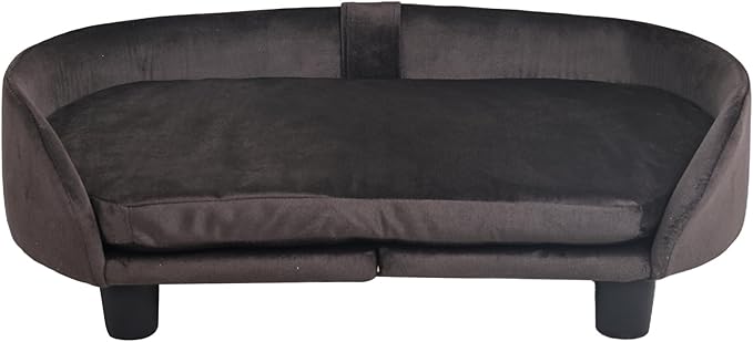 Getifun Cat Sofa Bed, Velvet Pet Couch Chair with Removeable & Washable Cushion for Small Dogs Cats (Brown)