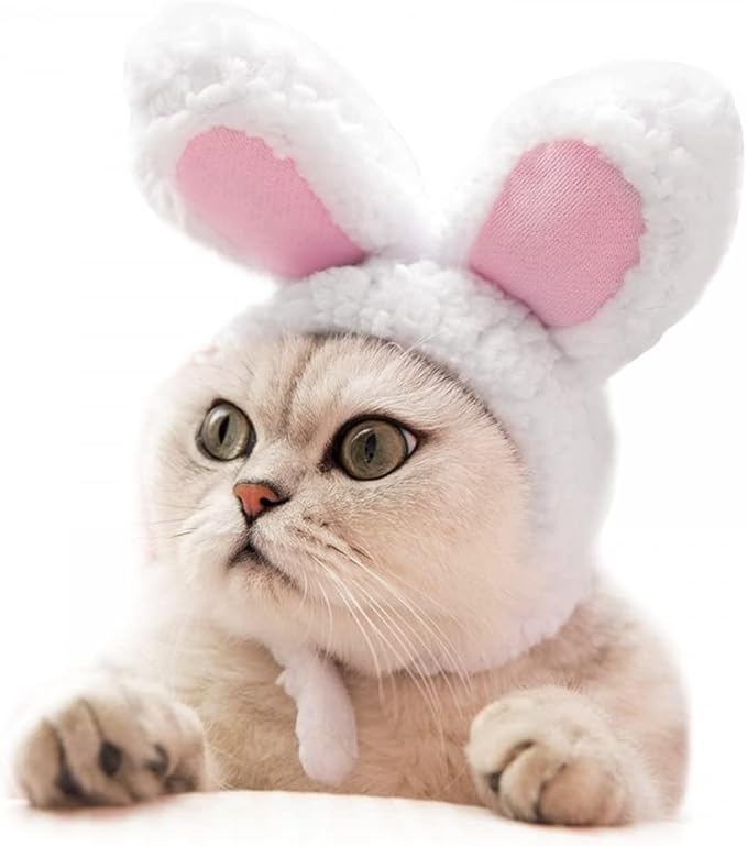 Pet Cute Hat, Cat Adorable Bunny Hat Banana Strawberry Tiger Yellow Duck Drumstick Shaped Hat for Cat Kitten Small Puppy Party Costumes Festival Birthday