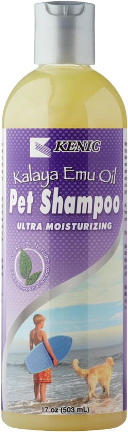 Kenic Premium Emu Oil Anti-Itch Dog & Cat Shampoo – Deep Moisture,Instant Relief for Dry, Irritated Skin, Natural Healing & Soothing Formula, Made in USA