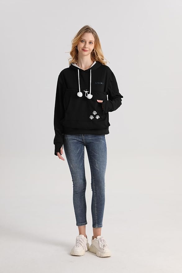 ALYC Unisex Hoodies Pet Holder Cat Dog Large Pouch Carriers Sweatshirt Cat Space Pullover Top