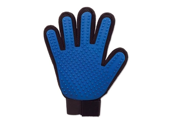 Five Finger Deshedding Glove- Premium Version, Gentle Grooming Glove Great Cats & Dogs with Long or Short Fur- Includes 1 Authentic Right-Hand Glove & 1 Lint Roller