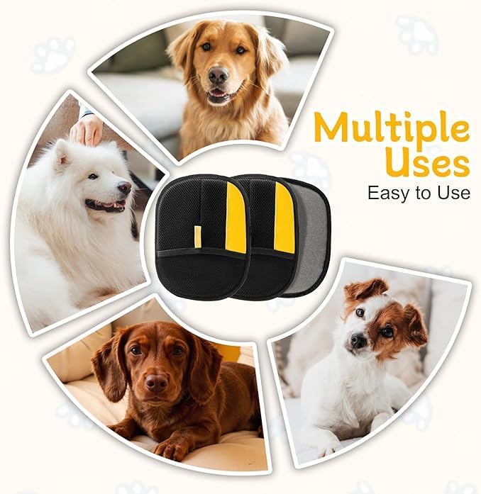 2-in-1 Electrostatic Pet Grooming & Hair Removal Glove, Double-Sided Design for Cats & Dogs, Upgraded Static Technology, Works on Carpet/Sofa/Clothing, Pet Care Tool