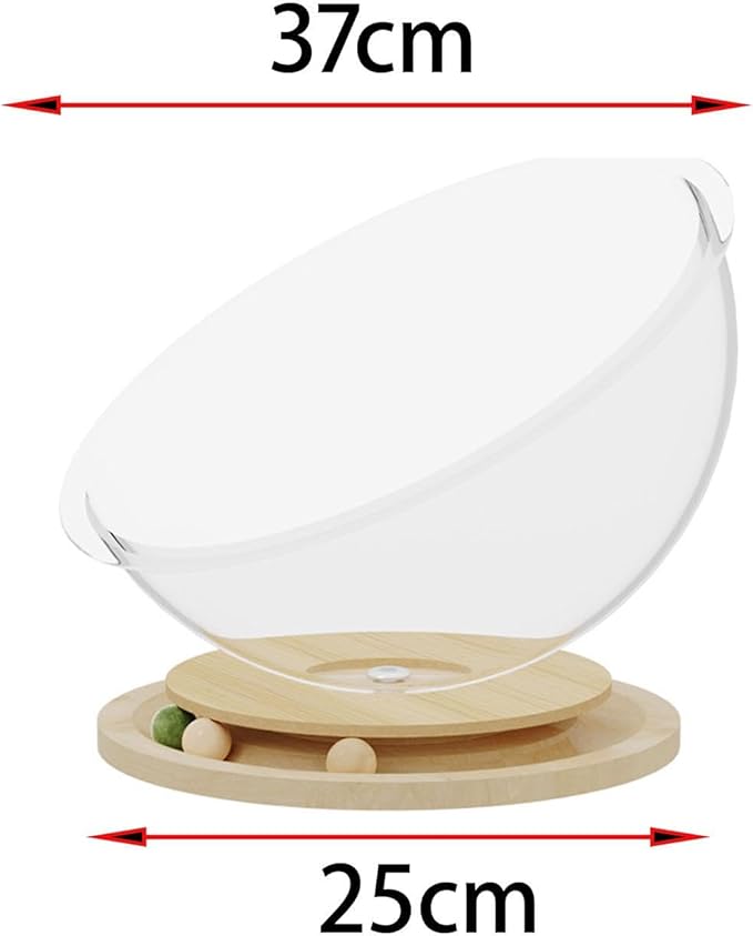 Space Capsule Cat Bed Small Pets Bed Toy All Seasons with Track Balls Toy Sleeping Nest Transparnt Cat House for Kitty Kitten, L