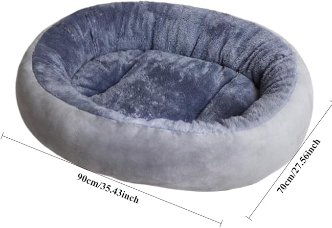 Warming Round Plush Pet Bed, Winter Warm Dog Bed for Small Dogs & Cat Bed for Indoor Cats, Calming Pet Mat Pad for Puppy Kitty, Pet Supplies(Grey,XX-Large)