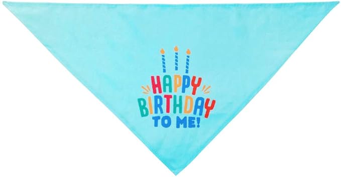 Cat Happy Birthday Cake Hat & Bandana Scarfs Set with Colorful Candles for Small Animas, Cat Birthday Party Supplies Decorations (Blue)