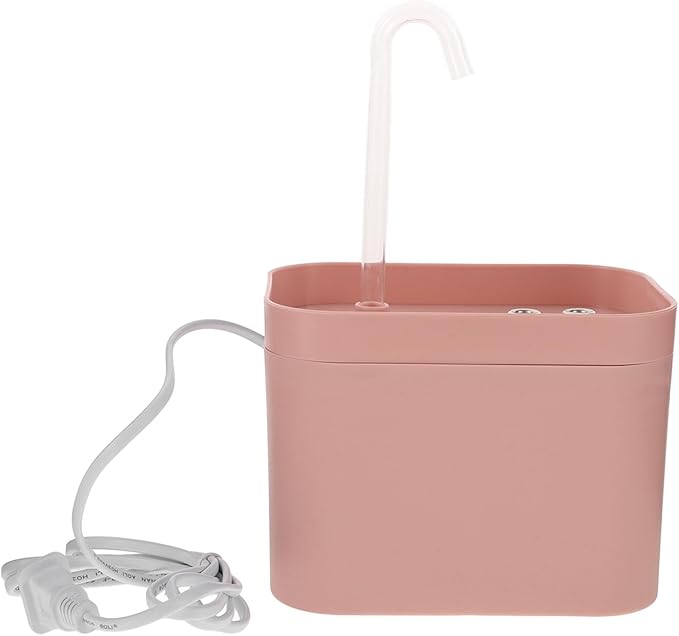 SHOWERORO Automatic Cat Water Fountain Pink with Silent Motor Portable Circulation Water Dispenser for Indoor Pets Energy Saving Electric Feeder for Cats and Dogs Elegant Flower Shape Outlet