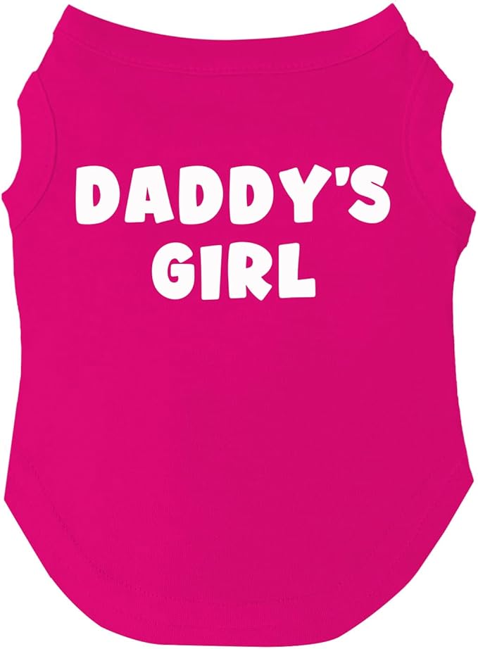 Daddy's Girl Father's Day Dog Tee Shirt | Sleeveless | Sizes for Puppies, Toys and Large Breeds (Hot Pink, 4X-Large 948)