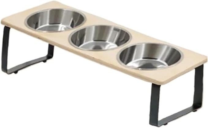 Cat Bowls with 3 Stainless Steel 15° Tilted Bowl for Small Cats Puppies