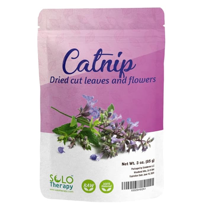 Catnip Dried Cut Flowers and Leaves, 3 oz, Nepeta Cataria, Resealable Bag, Catnip Herb, Product From USA (3 ounces (Pack of 1))