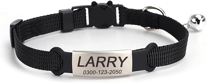 Personalized Kitten Cat Collar with Safe Breakaway Quick Release Buckle Bell ID Tag Custom Name and Phone Number for Boy Girl Cats
