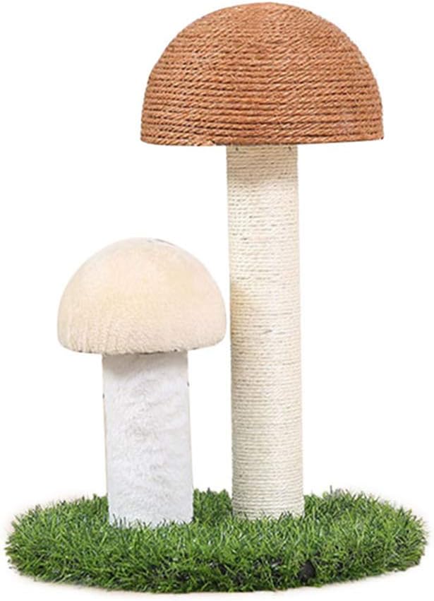Cat Scratching Post Mushrooms Scratching Post Simulated Lawn Cat Climbing Frame Sisal Cat Scratcher Kittens Toy Home Furniture Protection Brown