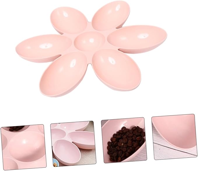 Cat Bowls- Cat Food Water Container- Multi- Feeder 6- Meal Kitten Food Bowls- Flower Petals Shaped Pet Feeding Bowl for Small Medium Dog Pets Puppy Kitten
