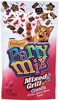 Friskies American Distribution & Mfg 23806 Cat Treats, Mixed Grill Party Mix, 2.1-oz. Pouch - Quantity 10