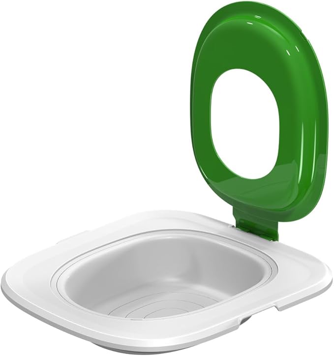 Reusable Cat Toilet Training System,Cat Toilet Trainer with 5 Removable Training Components,Easy Clean ABS Cat Training Seat with Stable Outer Frame,Fits Most Standard Toilet Seats,Green