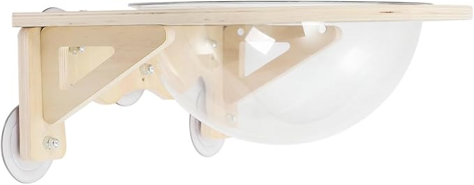 Wall-Mounted Wooden Cat Space Clear Capsule, 16.5LBS Load Capacity Transparent Capsule Kitten Walls Shelves Cat Bed Small Pets Bed Cat Hammock for Sleeping Playing Climbing and Lounging
