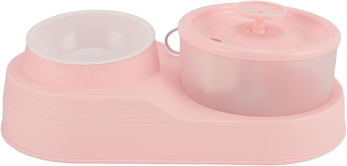 Cat Water Fountain and Food Bowl, Automatic Pet Water Dispenser with Plastic Bowl, High Capacity Cat Feeder and Waterer Combo, Pet Feeding & Watering Supplies for Cats, Dogs
