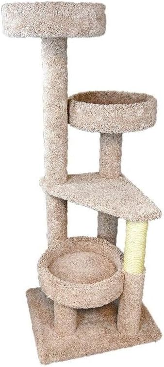 HomeStock Cat Tower Large Multi-LevelCarpeted Cat Tree with Scratching PostsCat Furniture for Indoor Cats Taupe/Neutral