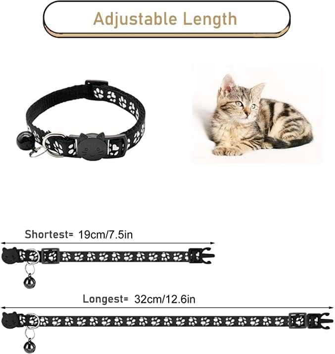 2 Pack Cat Collars Quick Release Reflective Kitten Collar with Bell & Safety Release (Light Pink)