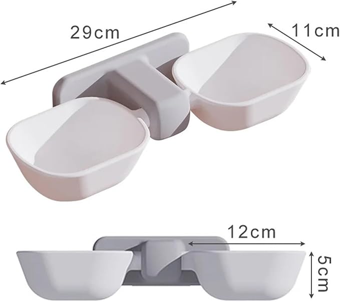 1pcs Wall Mounted Cat Feeder Bowl Hanging Pet for Cats Small Dogs Adjustable Height Drinking(Yellow)