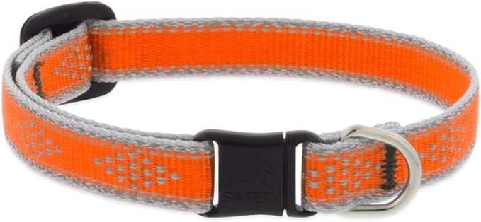Lupine Reflective Cat Safety Collar 1/2" Wide Orange Diamond Adjusts 8" to 12"