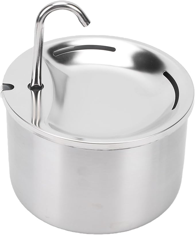 Fabater Cat Water Fountain Stainless Steel,108oz/3.2L Cat Fountain for Drinking, Pet Water Inside, Automatic Dog Watering Dispenser Bowl, Pet Feeding & Watering Supplies