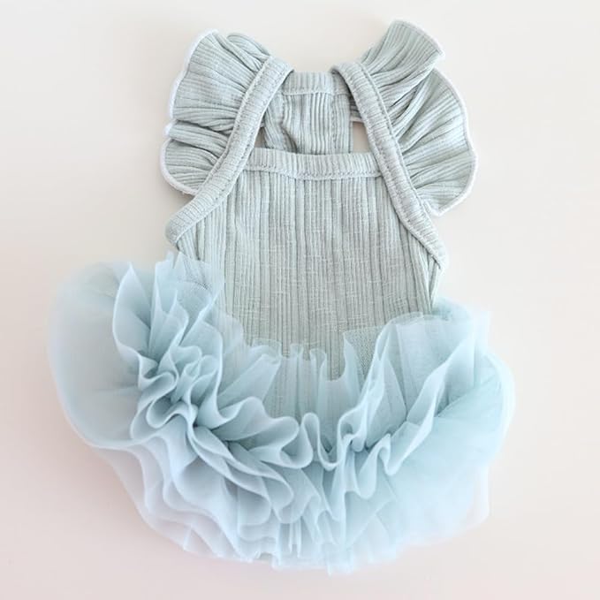 Hdwk&Hped Small Dog Dress Breathable Summer Dog Dress for Puppy Cats Girl Female Tutu Cake Skirt Princess Dress for Birthday Party Costume (Tutu Skirt - Cyan, X-Large)