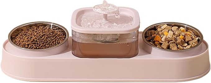 Pet Feeding Bowl Cats Raised Food Small Dog Cats Food Large Capacity Antislip Water Dispenser Waterer Supplies Pet Water Fountain