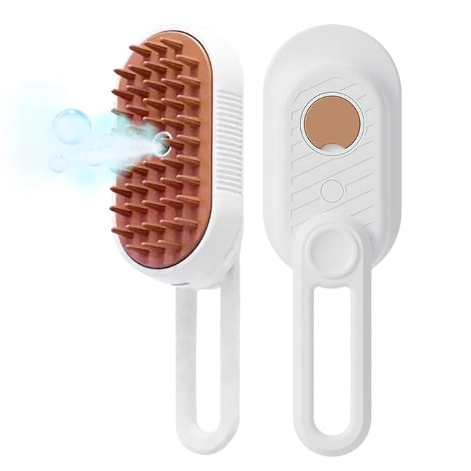 Pet Hair Brush with Steam Mist for Cats, 2026 New 3 in 1 Cat Steam Deshedding Brush with Hair Release Button, Pet Comb with Spray for Shedding & Grooming & Massaging & Cleaning (White)