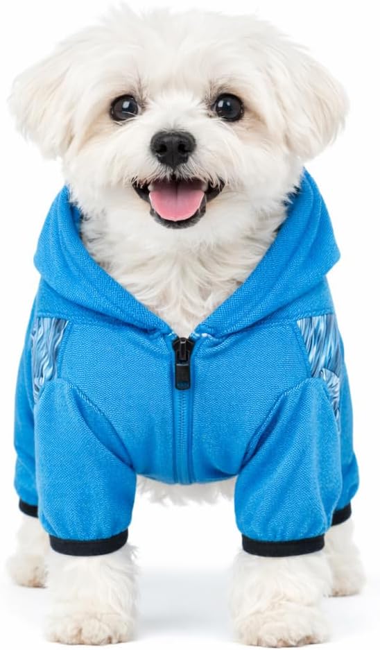 Pet Life ® Active Pawsterity Mediumweight 4-Way-Stretch and Quick Dry Yoga Fitness Year-Round Hooded Tracksuit Dog Sweater